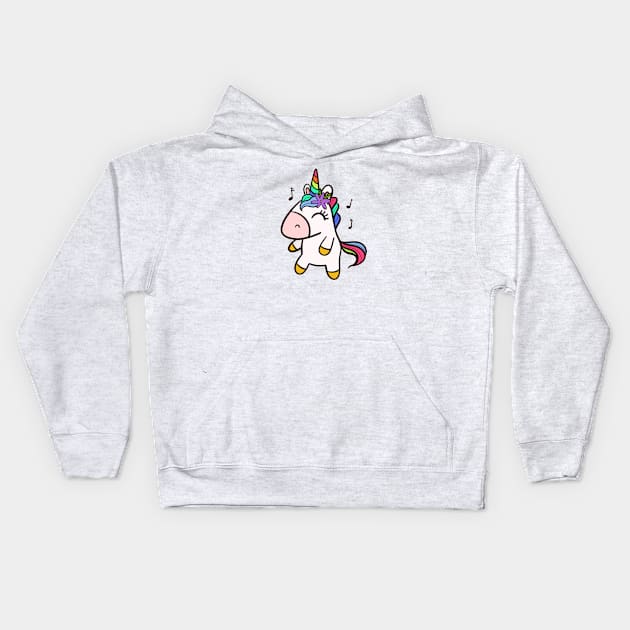 Musical Unicorn Kids Hoodie by by_Akku